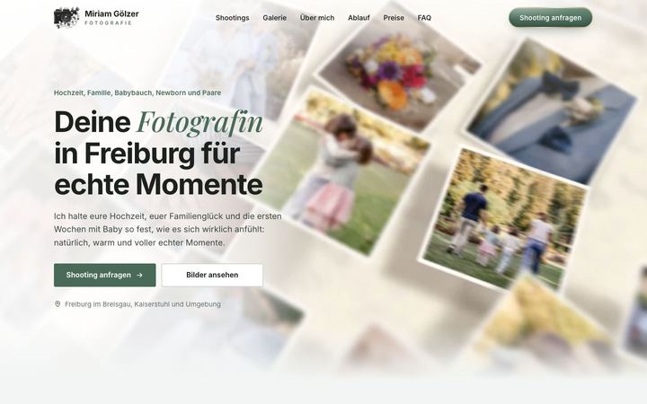 Website von Miriam Gölzer Fotografie, erstellt von Blitzwebsite