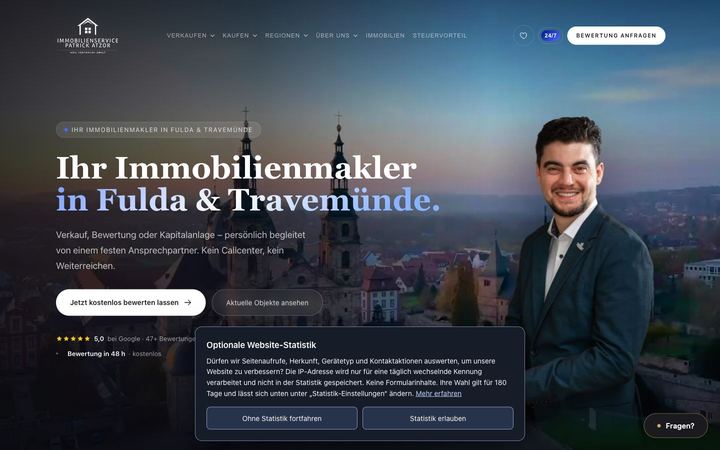 Website von Immobilienservice Atzor, erstellt von Blitzwebsite